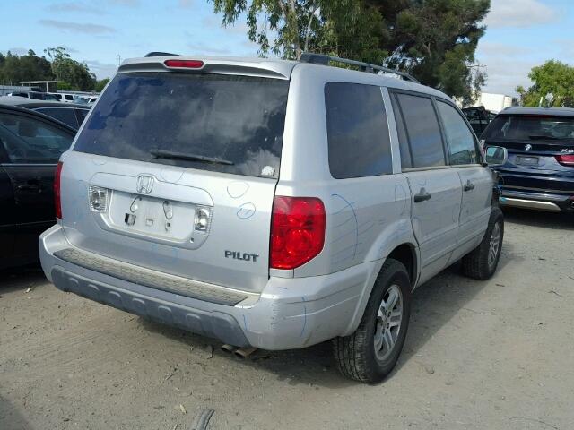 2HKYF18545H572450 - 2005 HONDA PILOT EXL SILVER photo 4