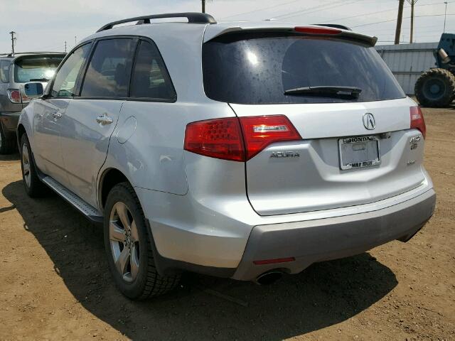 2HNYD28857H505948 - 2007 ACURA MDX SPORT SILVER photo 3