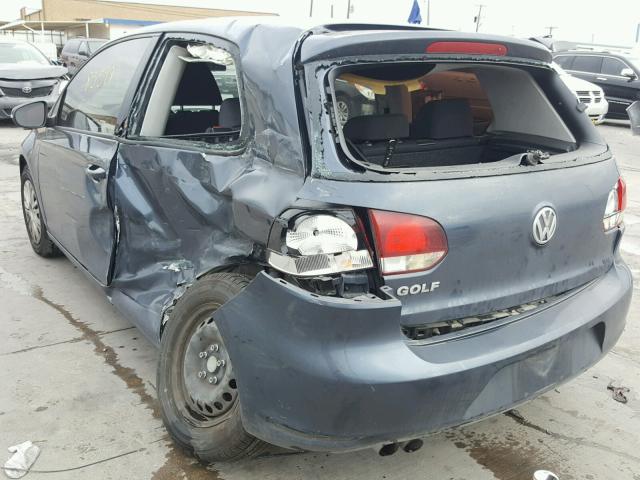 WVWAA7AJ7BW139897 - 2011 VOLKSWAGEN GOLF TEAL photo 3