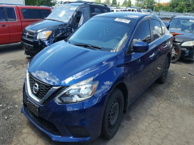 3N1AB7AP1GY307862 - 2016 NISSAN SENTRA S BLUE photo 2