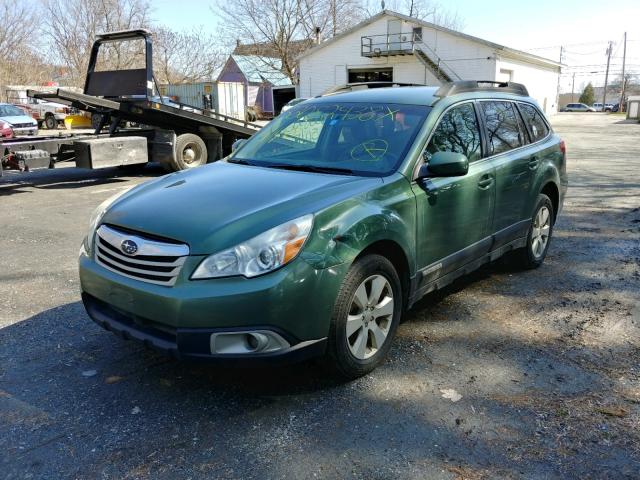 4S4BRBCC9A3346107 - 2010 SUBARU OUTBACK 2. GREEN photo 2