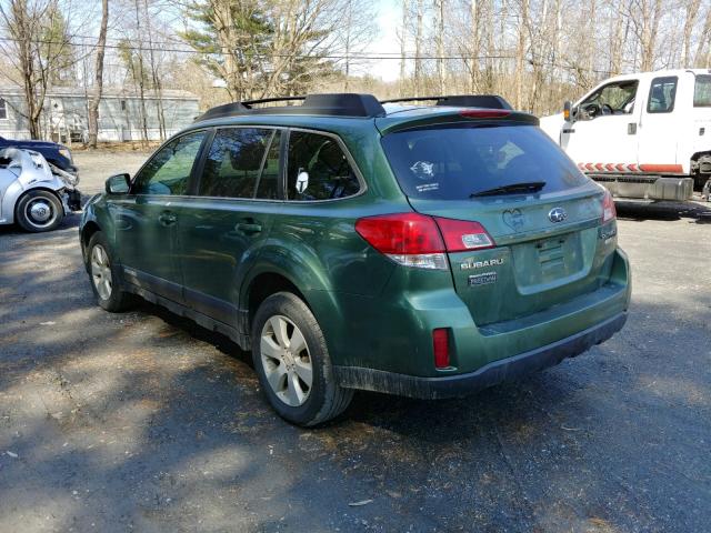 4S4BRBCC9A3346107 - 2010 SUBARU OUTBACK 2. GREEN photo 3