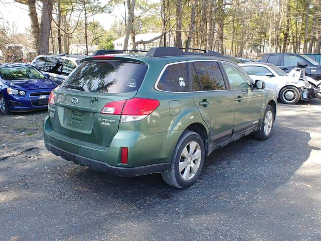 4S4BRBCC9A3346107 - 2010 SUBARU OUTBACK 2. GREEN photo 4