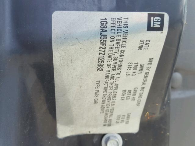 1G8AJ55F27Z125982 - 2007 SATURN ION LEVEL ვერცხლისფერი ფოტო 10