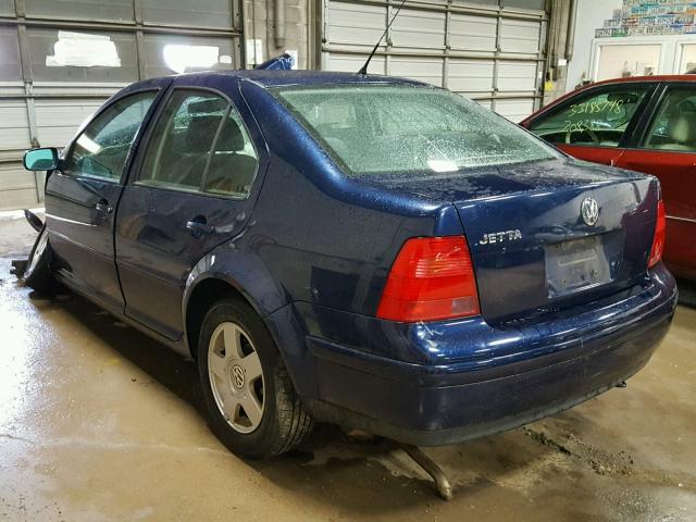 3VWSB69M41M100531 - 2001 VOLKSWAGEN JETTA GLS BLUE photo 3