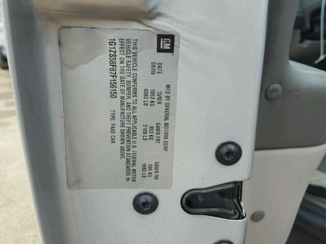 1G1ZS58F87F156150 - 2007 CHEVROLET MALIBU LS ვერცხლისფერი ფოტო 10