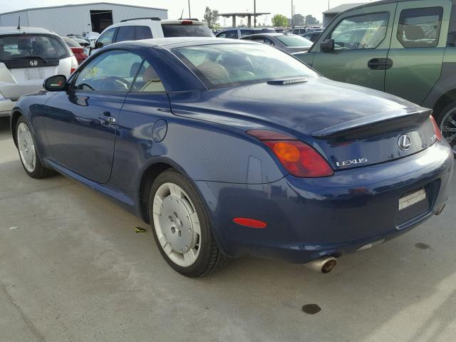 JTHFN48YX30041056 - 2003 LEXUS SC 430 BLUE photo 3