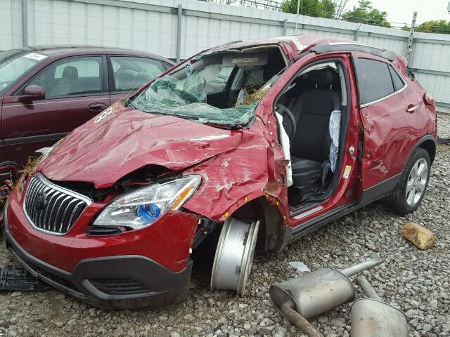 KL4CJASB5FB165743 - 2015 BUICK ENCORE MAROON photo 2