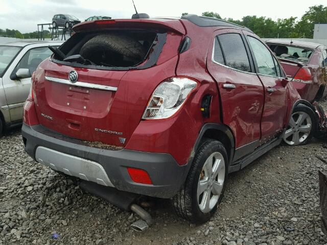 KL4CJASB5FB165743 - 2015 BUICK ENCORE MAROON photo 4