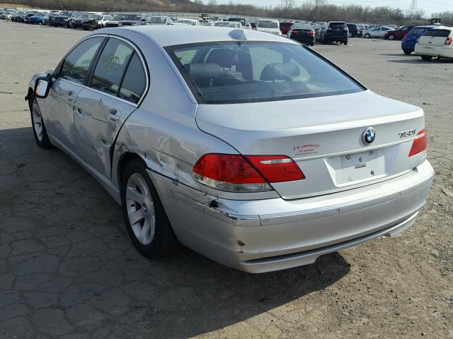 WBAHL83596DT04653 - 2006 BMW 750 I SILVER photo 3