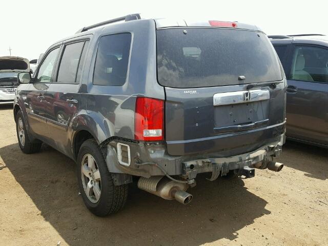 5FNYF4H52BB036320 - 2011 HONDA PILOT EXL GRAY photo 3