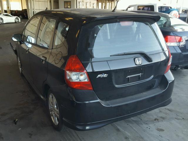 JHMGD37657S005738 - 2007 HONDA FIT S BLACK photo 3