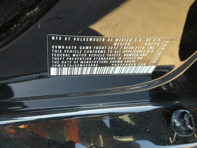 3VW2K7AJ5EM444088 - 2014 VOLKSWAGEN JETTA BASE BLACK photo 10