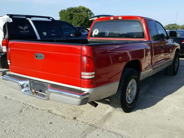 1B7GL22X5YS793016 - 2000 DODGE DAKOTA RED photo 4