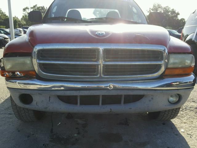 1B7GL22X5YS793016 - 2000 DODGE DAKOTA RED photo 9