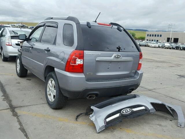 KNDJE723X97563552 - 2009 KIA SPORTAGE L GRAY photo 3