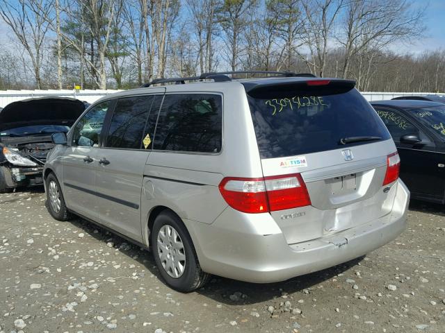 5FNRL38226B120348 - 2006 HONDA ODYSSEY LX SILVER photo 3