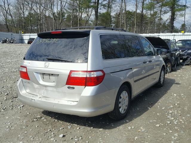 5FNRL38226B120348 - 2006 HONDA ODYSSEY LX SILVER photo 4