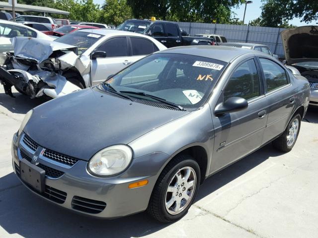 1B3ES56C75D141728 - 2005 DODGE NEON SXT GRAY photo 2