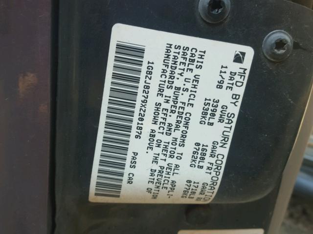 1G8ZJ8279XZ201876 - 1999 SATURN SW2 BROWN photo 10