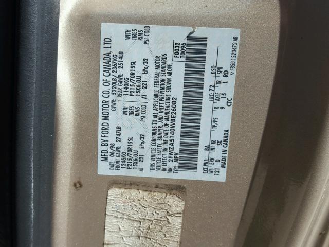 2FMZA5140WBE26082 - 1998 FORD WINDSTAR W BROWN photo 10