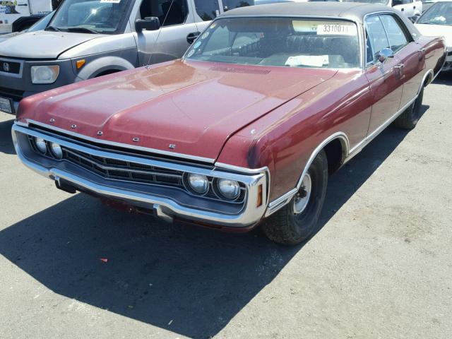 DH43T0D182837 - 1970 DODGE MONACO BURGUNDY photo 2