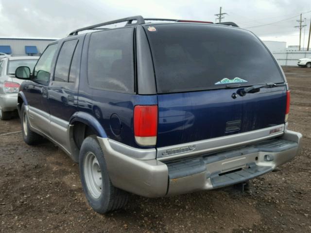 1GKCS13W0W2553410 - 1998 GMC JIMMY BLUE photo 3