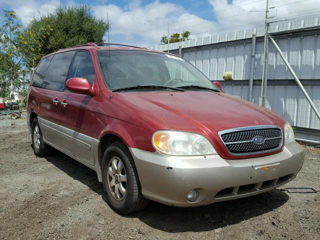 KNDUP132656709410 - 2005 KIA SEDONA EX RED photo 1