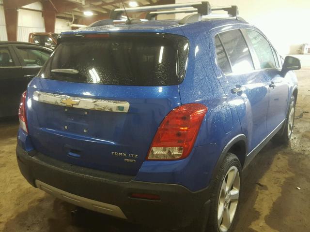 KL7CJTSB7FB099307 - 2015 CHEVROLET TRAX LTZ BLUE photo 4