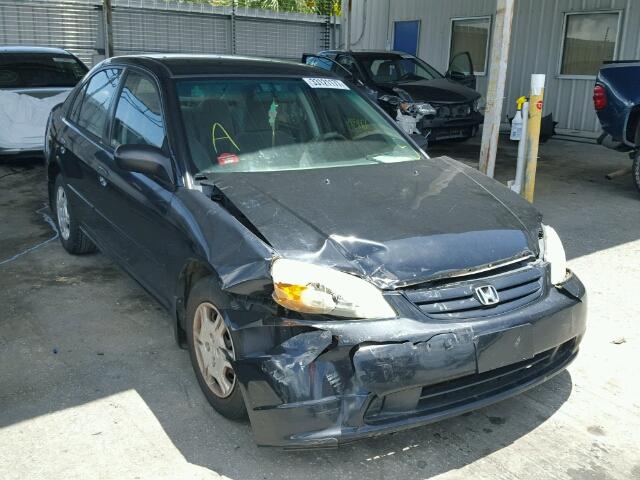 1HGES16552L062165 - 2002 HONDA CIVIC LX BLACK photo 1