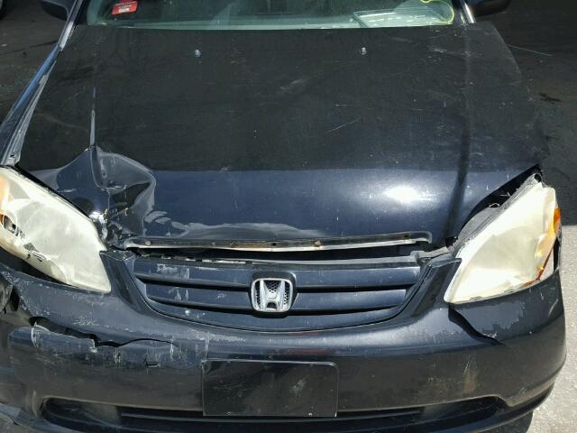 1HGES16552L062165 - 2002 HONDA CIVIC LX BLACK photo 7