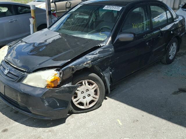 1HGES16552L062165 - 2002 HONDA CIVIC LX BLACK photo 9