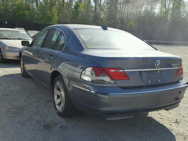 WBAHL83527DT10926 - 2007 BMW 750 BLUE photo 3