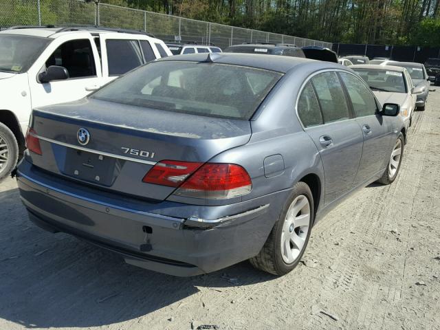 WBAHL83527DT10926 - 2007 BMW 750 BLUE photo 4