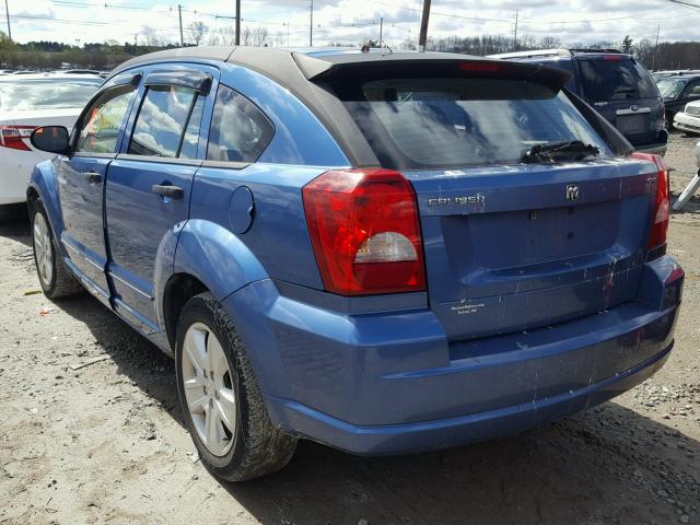 1B3HB48B67D404774 - 2007 DODGE CALIBER SX BLUE photo 3