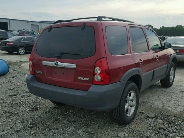 4F2YZ02Z75KM33816 - 2005 MAZDA TRIBUTE I RED photo 4