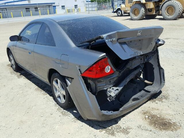 1HGEM22945L023418 - 2005 HONDA CIVIC GRAY photo 3