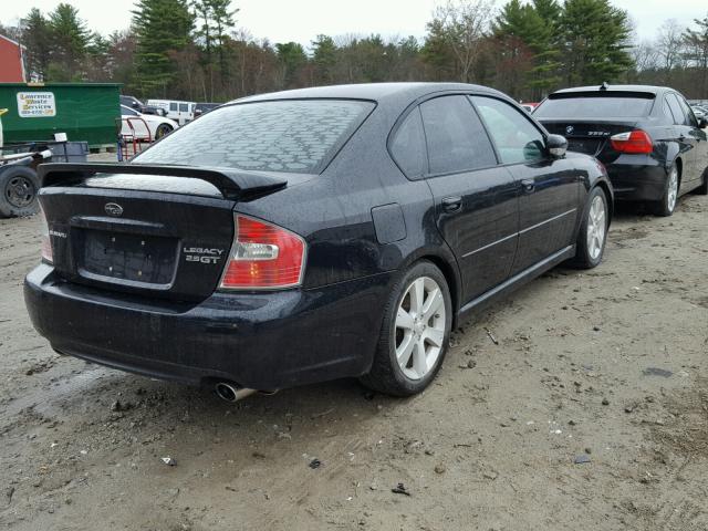 4S3BL676474211296 - 2007 SUBARU LEGACY GT BLACK photo 4