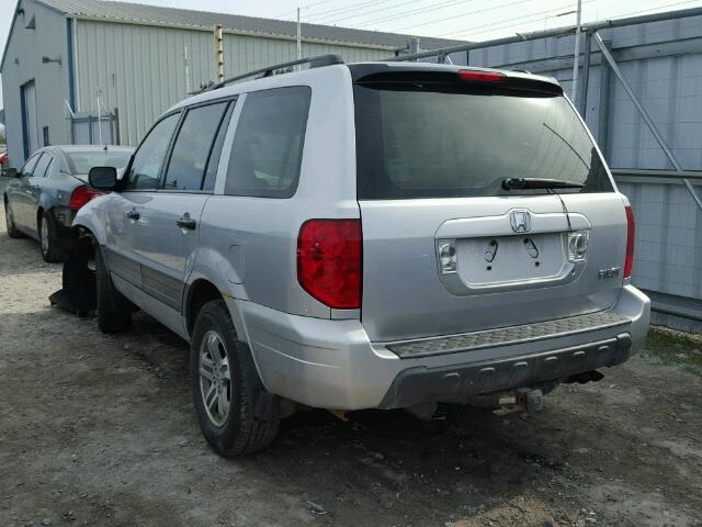 2HKYF18125H001861 - 2005 HONDA PILOT LX SILVER photo 3