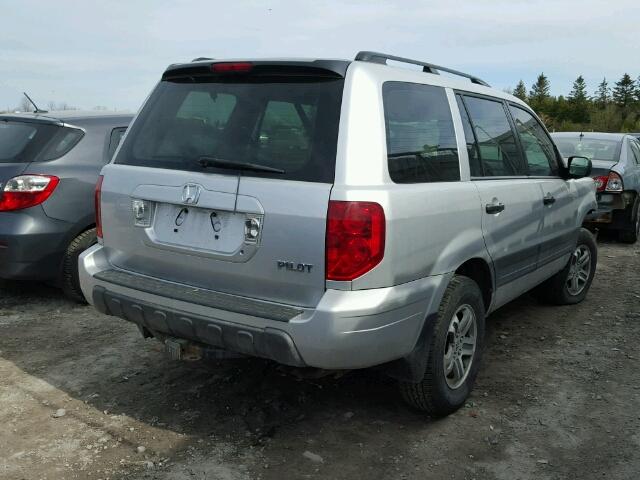 2HKYF18125H001861 - 2005 HONDA PILOT LX SILVER photo 4