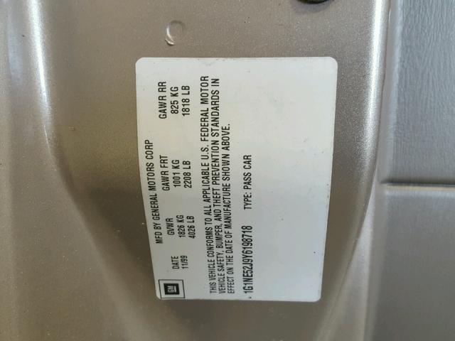 1G1NE52J9Y6198718 - 2000 CHEVROLET MALIBU LS BEIGE photo 10