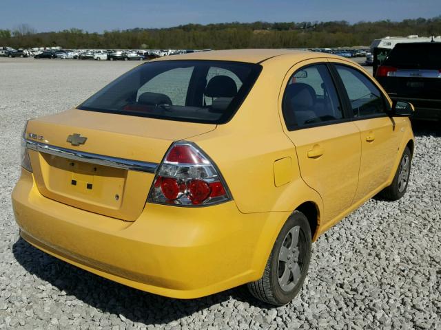 KL1TD56687B069759 - 2007 CHEVROLET AVEO BASE Сары фото 4