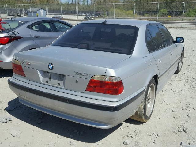 WBAGG83411DN89204 - 2001 BMW 740 I AUTO SILVER photo 4