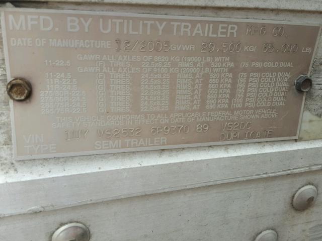 1UYVS25326P937089 - 2006 UTILITY TRAILER WHITE photo 10