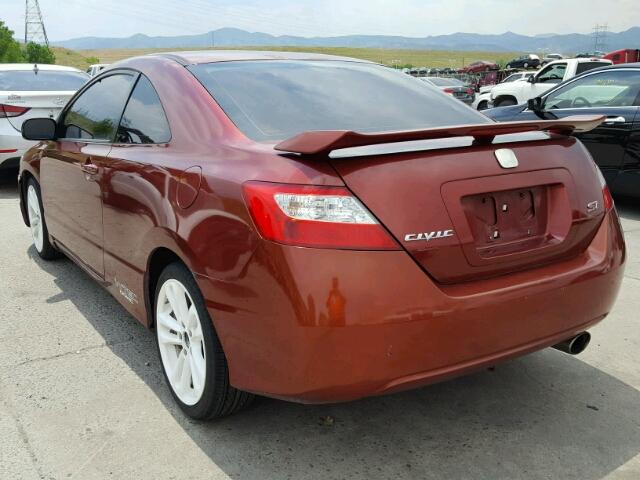 2HGFG21518H704163 - 2008 HONDA CIVIC MAROON photo 3