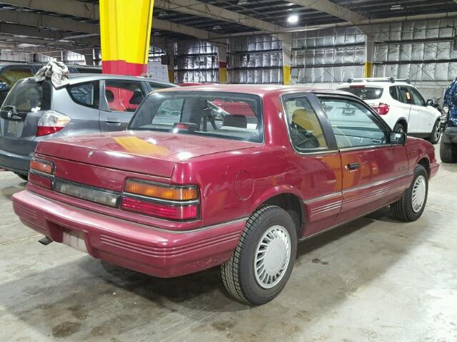 1G2NE14U7MC610240 - 1991 PONTIAC GRAND AM L BURGUNDY photo 4