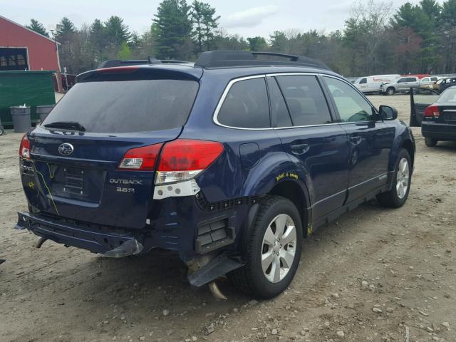 4S4BRDLCXB2415082 - 2011 SUBARU OUTBACK 3. BLUE photo 4