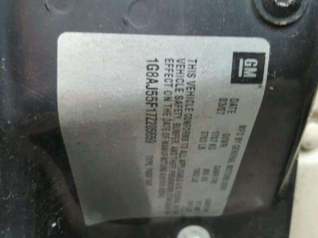 1G8AJ55F17Z205659 - 2007 SATURN ION LEVEL GREEN photo 10