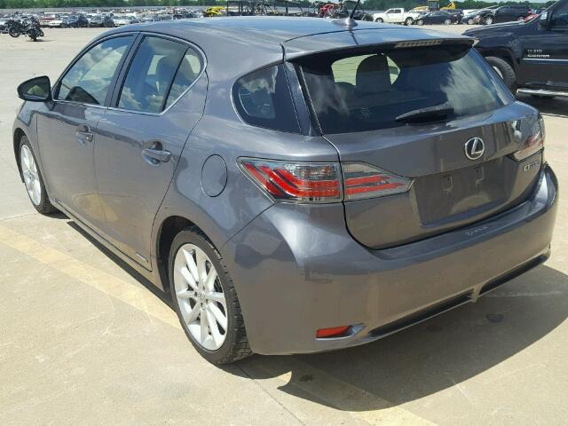 JTHKD5BH9D2135113 - 2013 LEXUS CT 200 GRAY photo 3