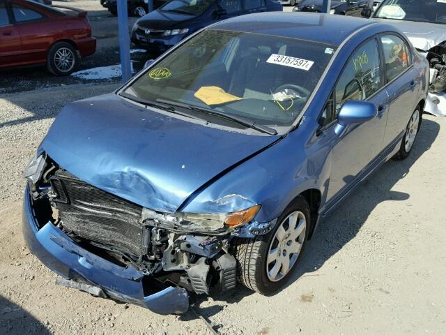 1HGFA16556L064267 - 2006 HONDA CIVIC BLUE photo 2